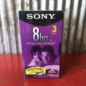 3-SONY T-160 VL/WA STANDARD GRADE VHS TAPES NEW IN WRAP